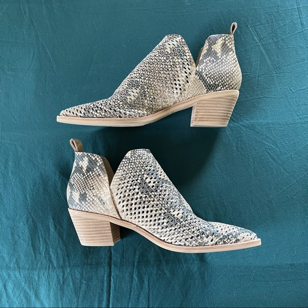Dolce Vita DV Snake Print Cutout Ankle Boots